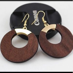 Art Deco Wood Earrings